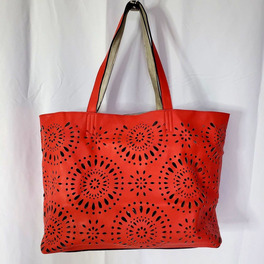 Echo Design Orange Or Silver Reversible Beach Bag… - image 1